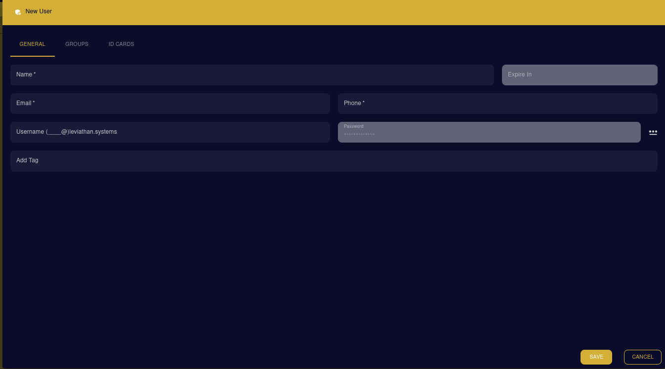 Create New User Form